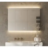 Schaere Badkamerspiegel met indirecte verlichting, 2 stopcontacten, verwarming, instelbare lichtkleur en dimfunctie 100x70 cm
