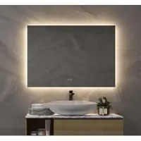 Schaere Badkamerspiegel met indirecte verlichting, verwarming, instelbare lichtkleur en dimfunctie 100x70 cm