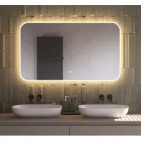 Schaere - Badkamerspiegel - Directe en Indirecte Verlichting - Spiegel Verwarming - Touch Sensor - Kleurenwissel - 140X70 cm