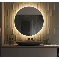 Schaere - Ronde Badkamerspiegel - LED Verlichting - Spiegel Verwarming - Touch Sensor - Dimfunctie - 100x100 cm