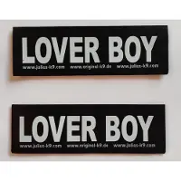Julius-K9 Set Labels voor Powerharness - Large tekst: LOVER BOY