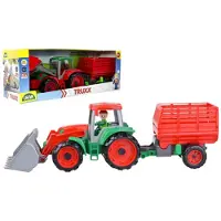 Lena speelgoed tractor TRUXX met hooiwagen - boerderij speelgoed.
