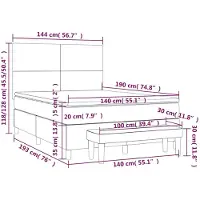 vidaXL Boxspring met matras fluweel donkergroen 140x190 cm