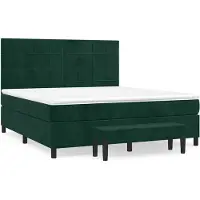 vidaXL Boxspring met matras fluweel donkergroen 180x200 cm