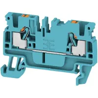 Weidmuller doorgaande schroefklemmen, PUSH IN, blauw, 2,5 mm², 24 A, 800 V, aantal aansluitingen: [aantal], verpakking met 100 stuks.