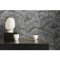 A.S. Création Casual Living - Antraciet - Bladeren - 393404