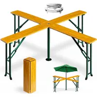 Casaria Tuin/Statafel XXL Inklapbaar Weerbestendig - 241x241x104 cm