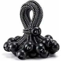 BOTC Spanelastiek met Bal - Spanrubbers - 30 stuks - tot 30cm - Luifelzeil - Kamperen, Tenten, Vracht - Zwart