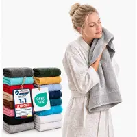 Komfortec 2x Handdoek 50x100 - 100% Katoen – Handdoekenset - Zacht - Zilvergrijs