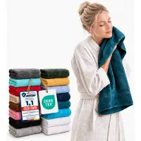 Komfortec 2x Handdoek 50x100 - 100% Katoen – Handdoekenset-Petrol