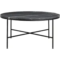 Fritz Hansen Planner Coffee Table Ø80 Cm Charcoal - Salontafels Marmer Black - 5702370003067