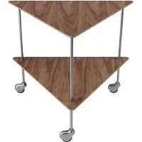 Fritz Hansen Trolley Side Table - Bijzettafels & buffetten Roestvrijstaal Walnut - 840412