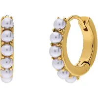 Lucardi Oorbellen goud / parelwit