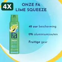 Fa 4 x - Deodorant - Spray - Caribbean Wave - 150ml