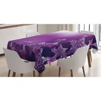 Abakuhaus kersttafelkleed, achtergrond van kerststerren, gepersonaliseerde print heldere kleuren zonder vervaging Wasbaar voor buitenruimte, 140 x 240 cm, paars