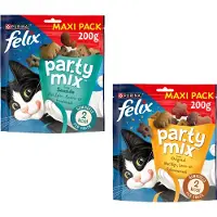 Felix Party Mix Original + Seaside kattensnoep (2x200g) 4 x 200 g