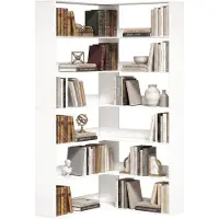 HOMCOM Bookshelf-Spanplatte-90L x 90B x 180H cm-Weiß