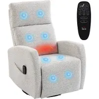 HOMCOM massage relaxbank - Chenille - 73,5 x 163 x 86 cm - Crème