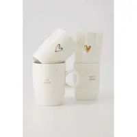 Zusss Koffiemok Open Hartje Wit/Goud Wit