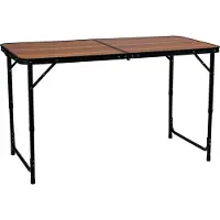 Abbey camp Campingtafel 120x60 cm Opvouwbaar - Verstelbaar 54-69 cm - Bruin