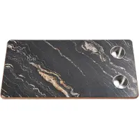 Gistuch Tafelblad voor campers, 31,5 x 15,75 inch, massief hout, tafelblad in bootstijl met 2 roestvrijstalen bekerhouders, geschikt voor kamperen, aanhangwagens, campers en jachten