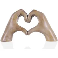 OEM Modern decoratieobject van houtlook, liefdesbeeld voor woonkamer of kantoor.