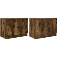 vidaXL Opbergkast voor loftbed 2 st Gerookt eiken 66 x 35 x 48 cm