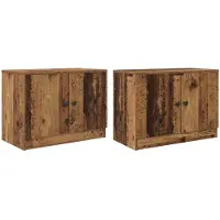 vidaXL Opbergkast voor loftbed 2 st Oud hout 66 x 35 x 48 cm
