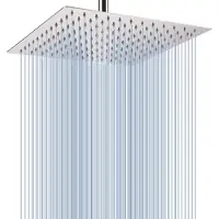 Famanu Regendouchekop 30 cm grote regendouchekop gemaakt van 304 roestvrij staal - Perfect instelbare vervanging voor uw badkamer Vierkante douchekoppen(Chroom)