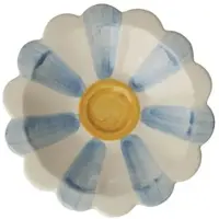 Rice Flower Dipschaal Met Handgeschilderde Strepen Blauw - Serveerkommen Keramiek Blue - CEDBW-HPBXCB