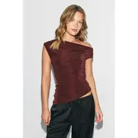 Gina Tricot  - Draped top -  Asymmetrische tops - Rood - XL - Dames