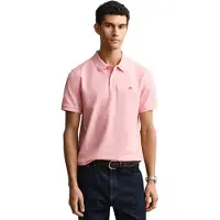 Gant polo 2-knoops regular fit roze katoen