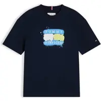 Tommy Hilfiger T-shirt met logo - donkerblauw Jongens Katoen Ronde hals - maat 164