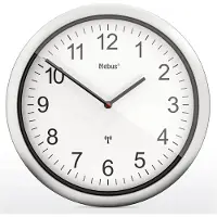Mebus 19809 Wandklok Zendergestuurd 25 cm x 40 mm Zilver Slepend uurwerk (geluidsloos)