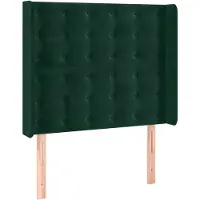 vidaXL Hoofdbord met randen 93x16x118/128 cm fluweel donkergroen