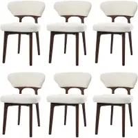 Merax Set van 6 - eetkamerstoelen - geschikt voor eetkamer - woonkamer - café - modern stijl - massief hout - licht beige