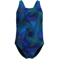 Speedo - Kid's Print Leaderback One Piece - Badpak 116, blauw
