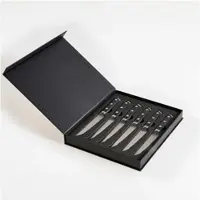 Beliani TOYAMA - Set van 6 steakmessen - Zwart - RVS