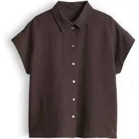 Opus Blouse met linnen en overhemdkraag model 'Falvia'