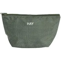 HAY Toilettas Grid Pouch Small Dark Green