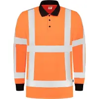 Tricorp 203005 Poloshirt RWS Birdseye Lange Mouw Fluor Oranje maat 4XL 3671