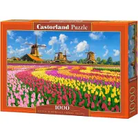 Castorland Dutch Windmills Among Tulips – Puzzel – 1.000 stukjes – Satijnen afwerking – Perfecte pasvorm – Europese kwaliteit
