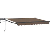 Syfax Handbediende luifel met LED's Taupe 100% Polyester en Aluminium