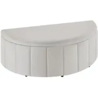 TecTake Gestoffeerde Bank Moon - Hocker met Opbergruimte - Groot Opbergvak - Halve Maan Vorm - Zitbankje - 108 x 48 x 38,5 cm - Draagkracht 150 kg - Fluweel Taupe