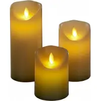 Relaxdays led kaarsen met timer - set van 3 - stompkaarsen met nep vlam - op batterijen