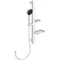 Ideal standard ALU+ - Set douchekop, douchestang en doucheslang, 2 jets, zilver BD586SI