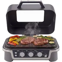 Kitchenbrothers Elektrische BBQ en Smoker - Tafelmodel voor Balkon - 90°C tot 250°C - 2600W - Tafel BBQ - Met Kijkvenster