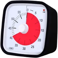 Snq 60-minuten visuele timer - 3 herinneringsmodi - Stille werking - Geschikt voor docenten, studenten en vergaderingen - Gebruiksvriendelijk - Zwart