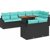 vidaXL Tuinbank Set 9 st 8-Aantal zitplaatsen Zwart en Teal