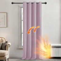 OEM Verduisteringsgordijnen Eenvoudig te Installeren, Ondoorzichtige Gordijnen met Ringen voor Woonkamer, 132x160 cm (B x H), Lichtroze, 1 stuk